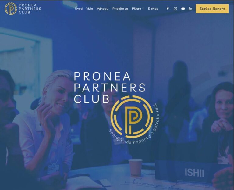 Pronea Partners Club – dizajn webu